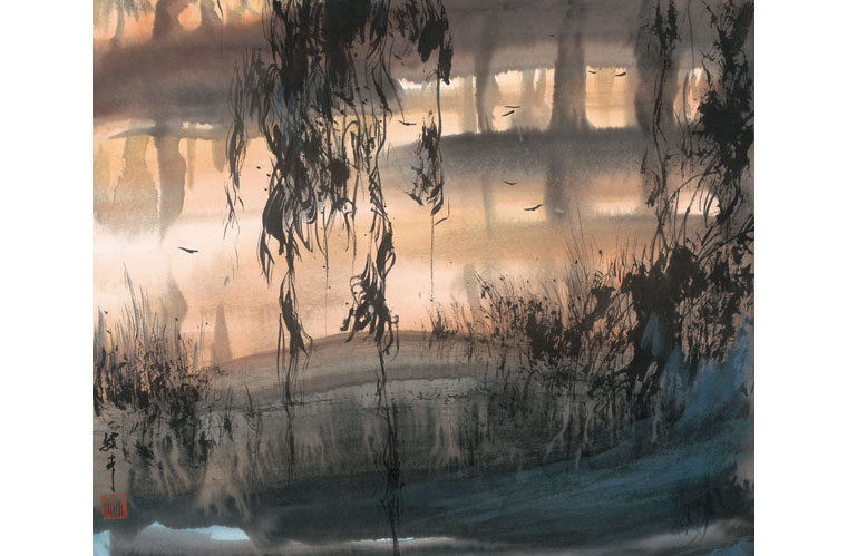 冯骥才画作赏析《垂柳》2007